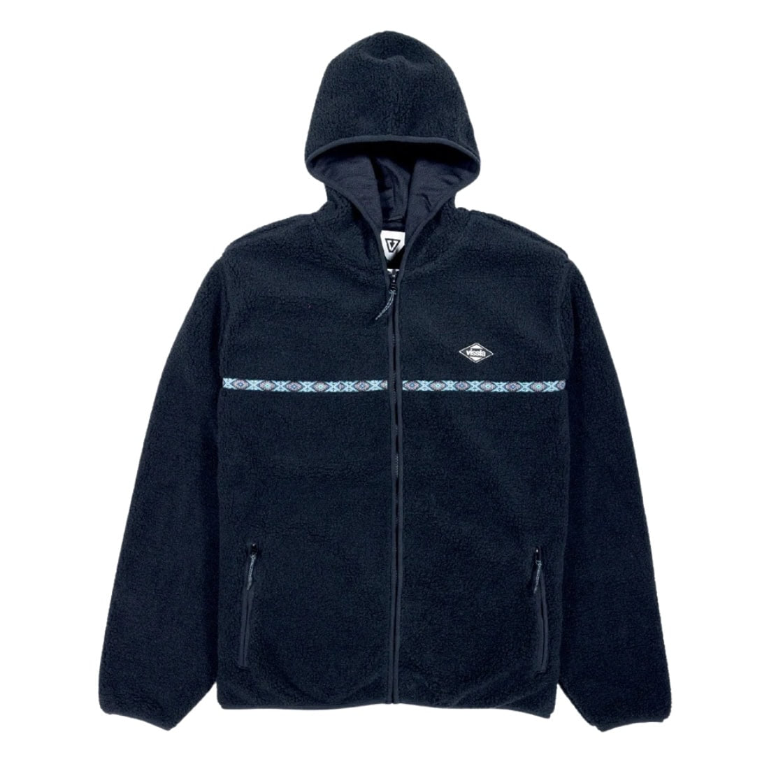 Vissla Legall Sherpa Zip Hoodie - Black - Mens Zip Up Hoodie by Vissla