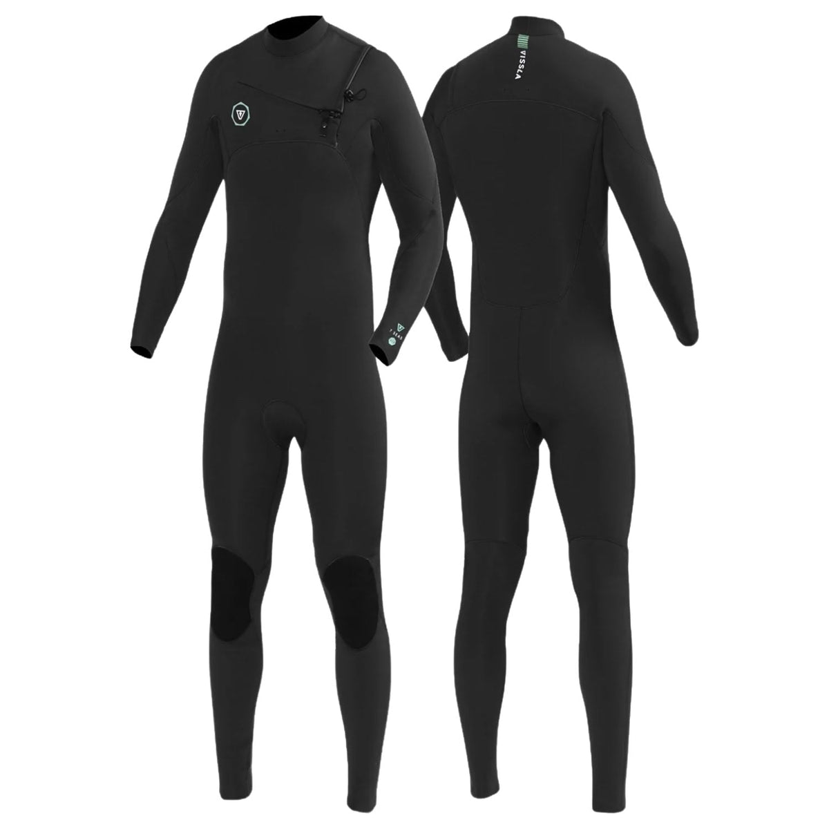 Vissla Mens 7 Seas 5/4mm Chest Zip Wetsuit - Black - Mens Full Length Wetsuit by Vissla