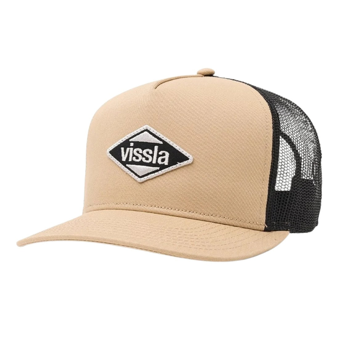 Vissla Solid Sets Trucker Hat - Dark Khaki - Snapback Cap by Vissla One Size