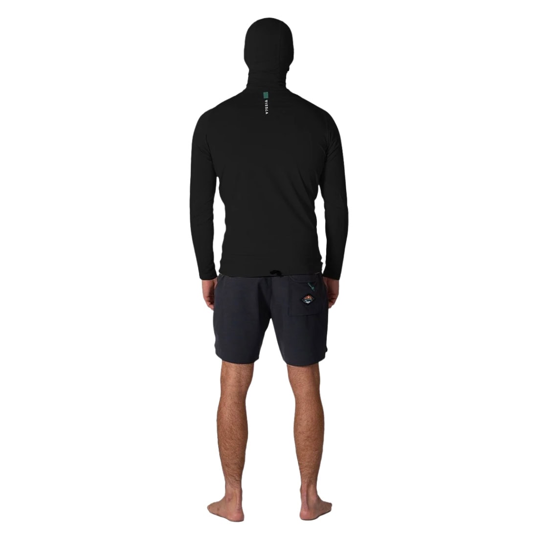 Vissla Warm Seas Eco Hooded Longsleeve Rash Vest Surf Shirt - Black - Mens UV Rash Vest by Vissla