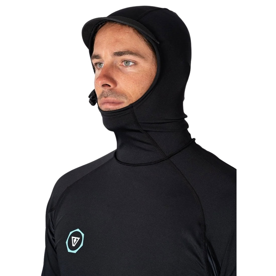 Vissla Warm Seas Eco Hooded Longsleeve Rash Vest Surf Shirt - Black - Mens UV Rash Vest by Vissla