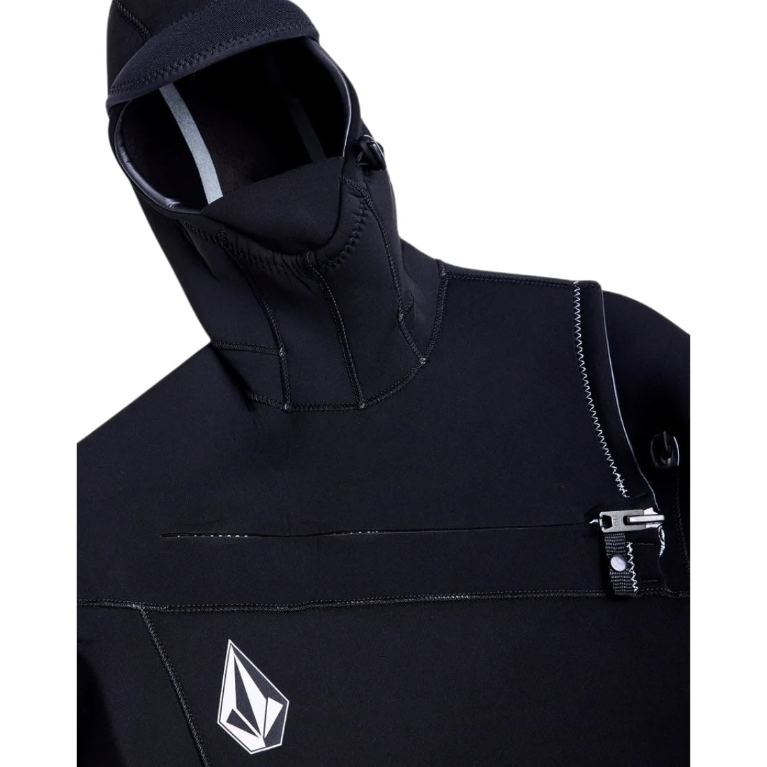 Volcom 4/3mm Hooded Chestzip Modulator Full Wetsuit - Black - Mens Full Length Wetsuit by Volcom