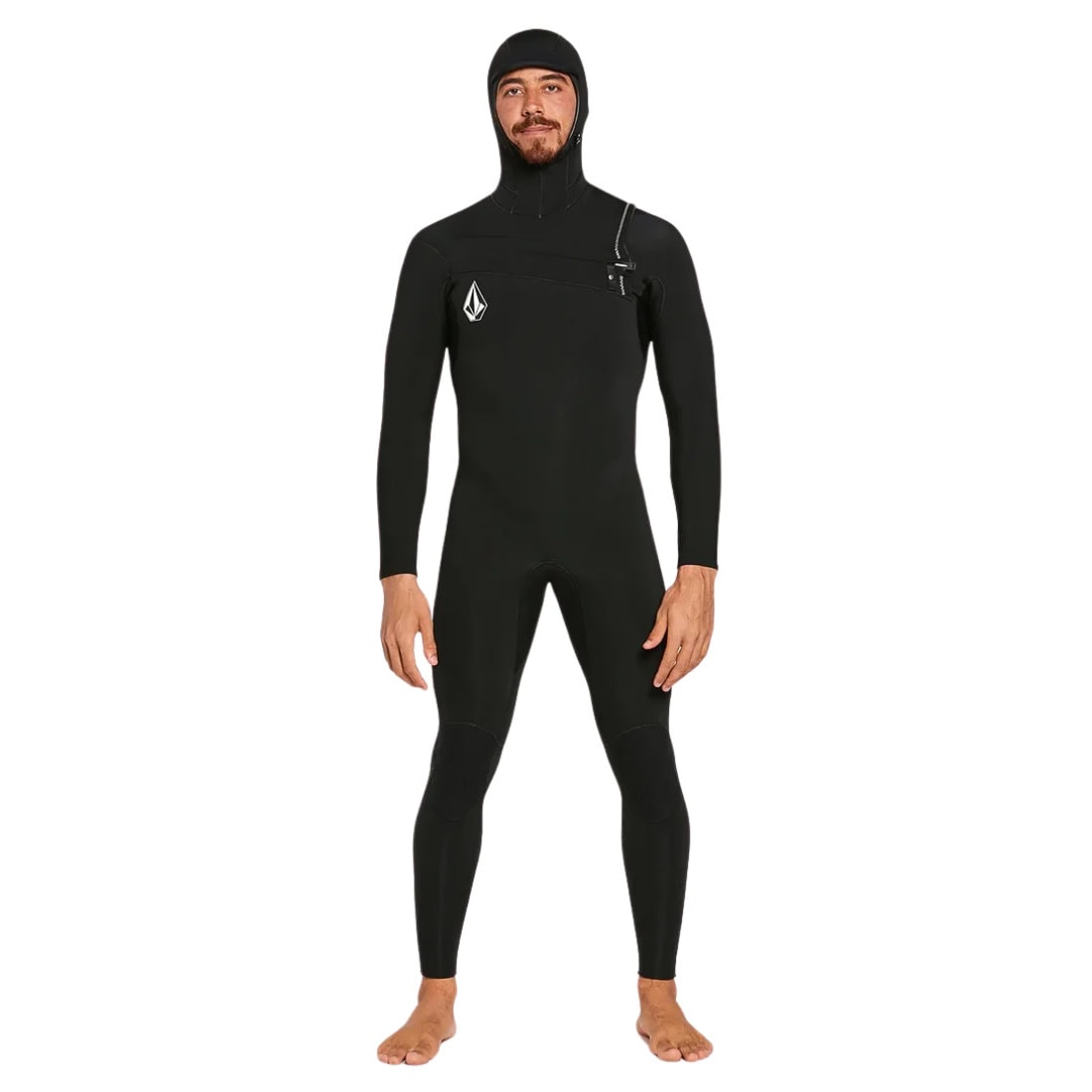 Volcom 4/3mm Hooded Chestzip Modulator Full Wetsuit - Black - Mens Full Length Wetsuit by Volcom