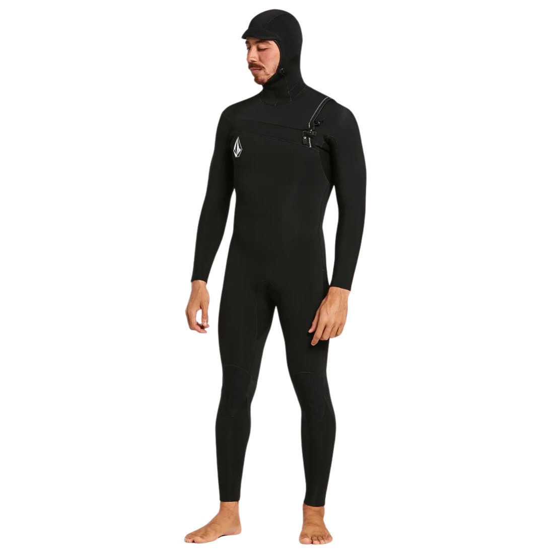 Volcom 4/3mm Hooded Chestzip Modulator Full Wetsuit - Black - Mens Full Length Wetsuit by Volcom