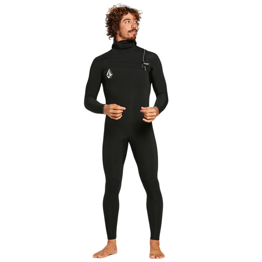 Volcom 4/3mm Hooded Chestzip Modulator Full Wetsuit - Black - Mens Full Length Wetsuit by Volcom