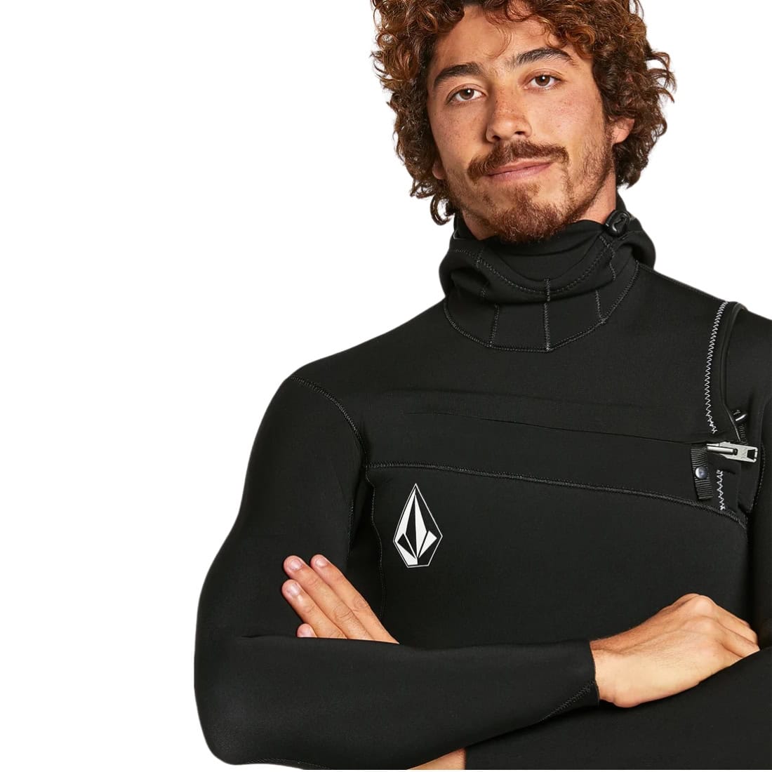 Volcom 4/3mm Hooded Chestzip Modulator Full Wetsuit - Black - Mens Full Length Wetsuit by Volcom