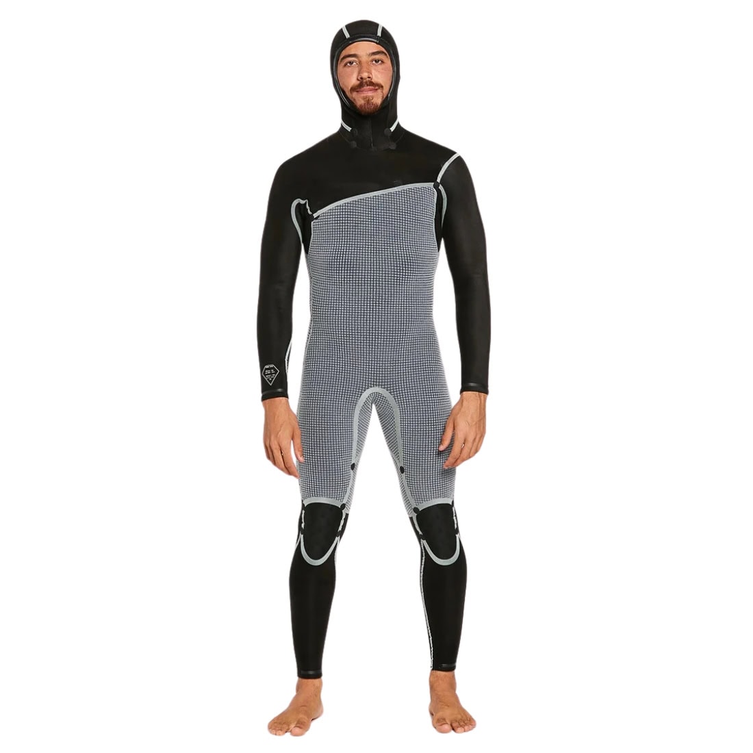 Volcom 4/3mm Hooded Chestzip Modulator Full Wetsuit - Black - Mens Full Length Wetsuit by Volcom