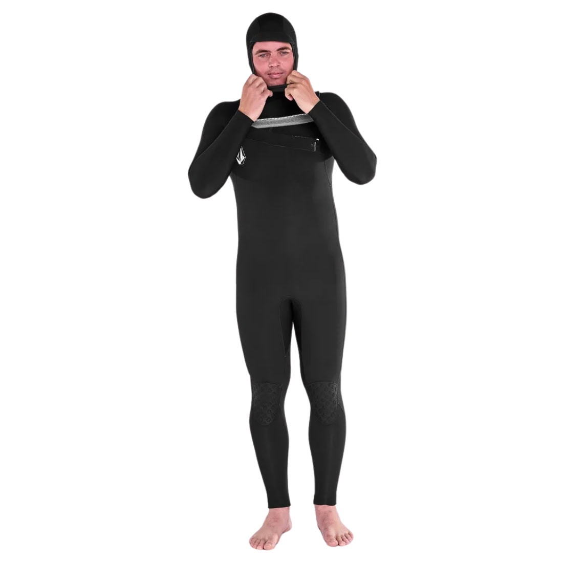 Volcom 4/3mm Hooded Chestzip Modulator Full Wetsuit - Black - Mens Full Length Wetsuit by Volcom