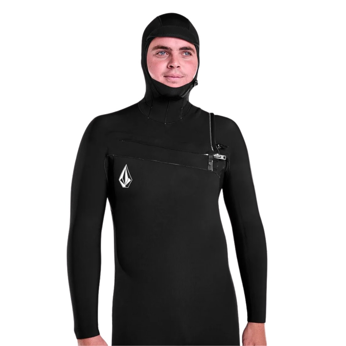 Volcom 4/3mm Hooded Chestzip Modulator Full Wetsuit - Black - Mens Full Length Wetsuit by Volcom