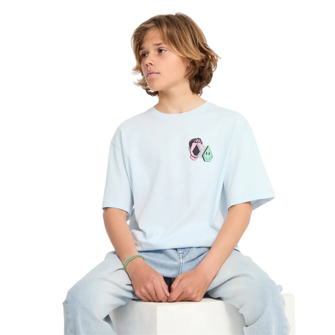 Volcom Aura Kids T-Shirt - Light Blue Acid - Boys Skate Brand T-Shirt by Volcom