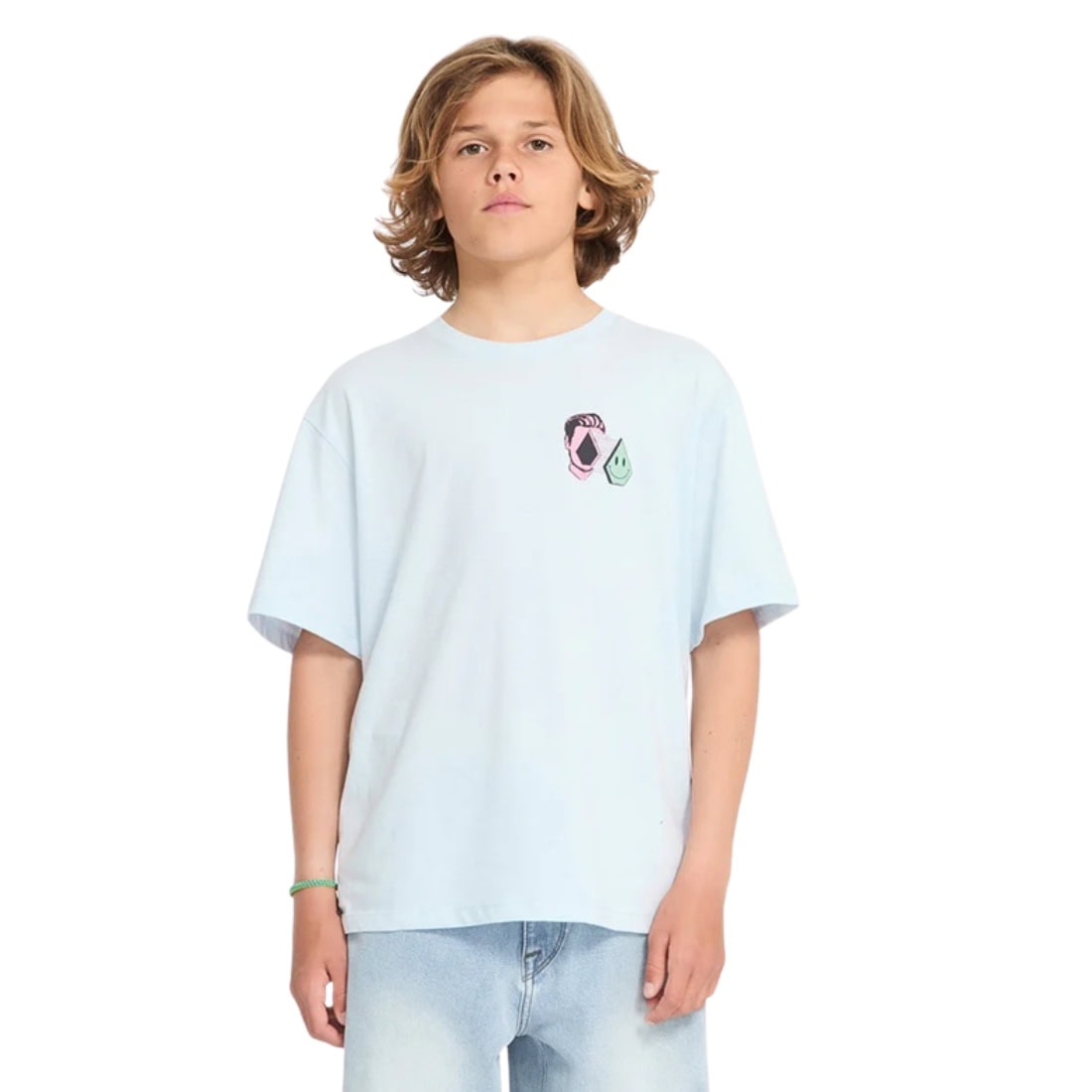 Volcom Aura Kids T-Shirt - Light Blue Acid - Boys Skate Brand T-Shirt by Volcom