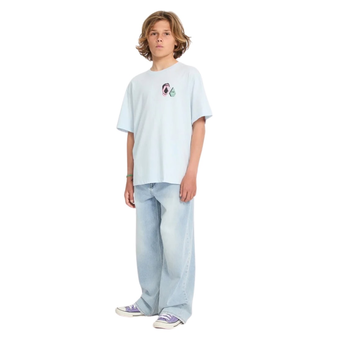Volcom Aura Kids T-Shirt - Light Blue Acid - Boys Skate Brand T-Shirt by Volcom