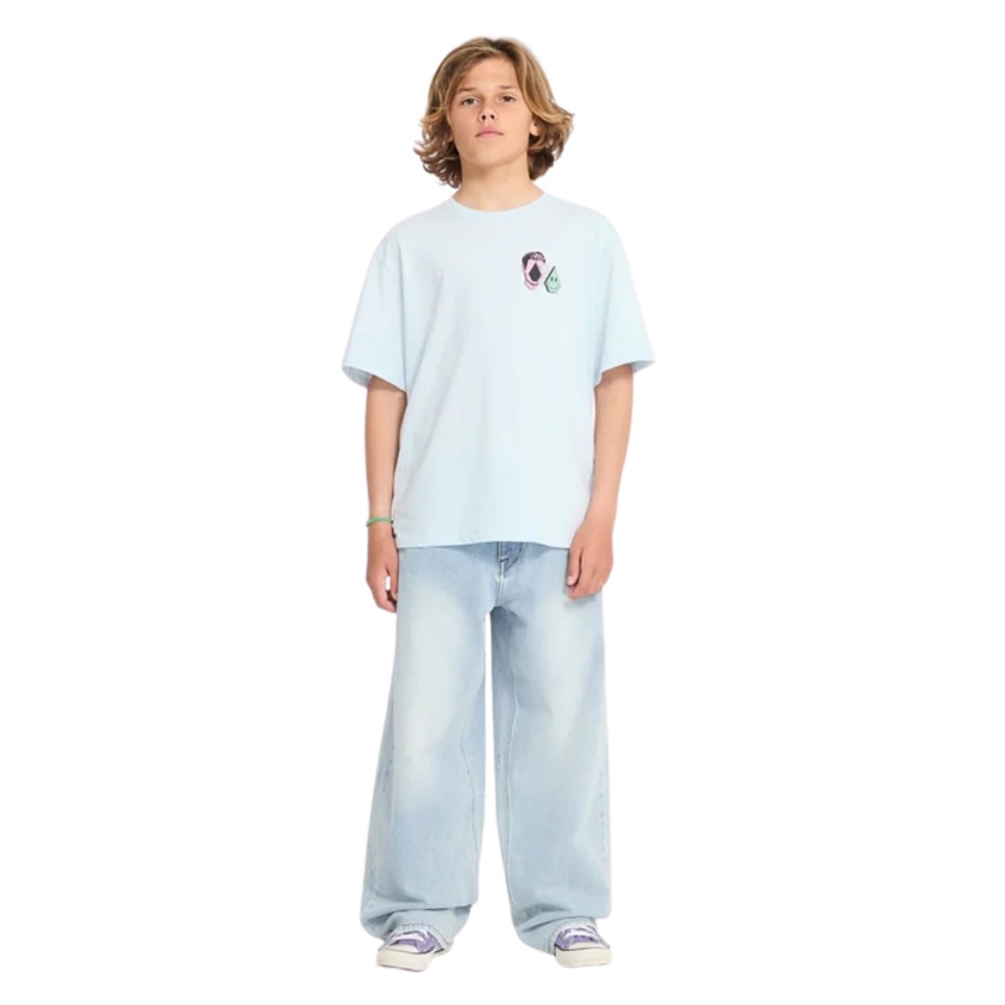 Volcom Aura Kids T-Shirt - Light Blue Acid - Boys Skate Brand T-Shirt by Volcom