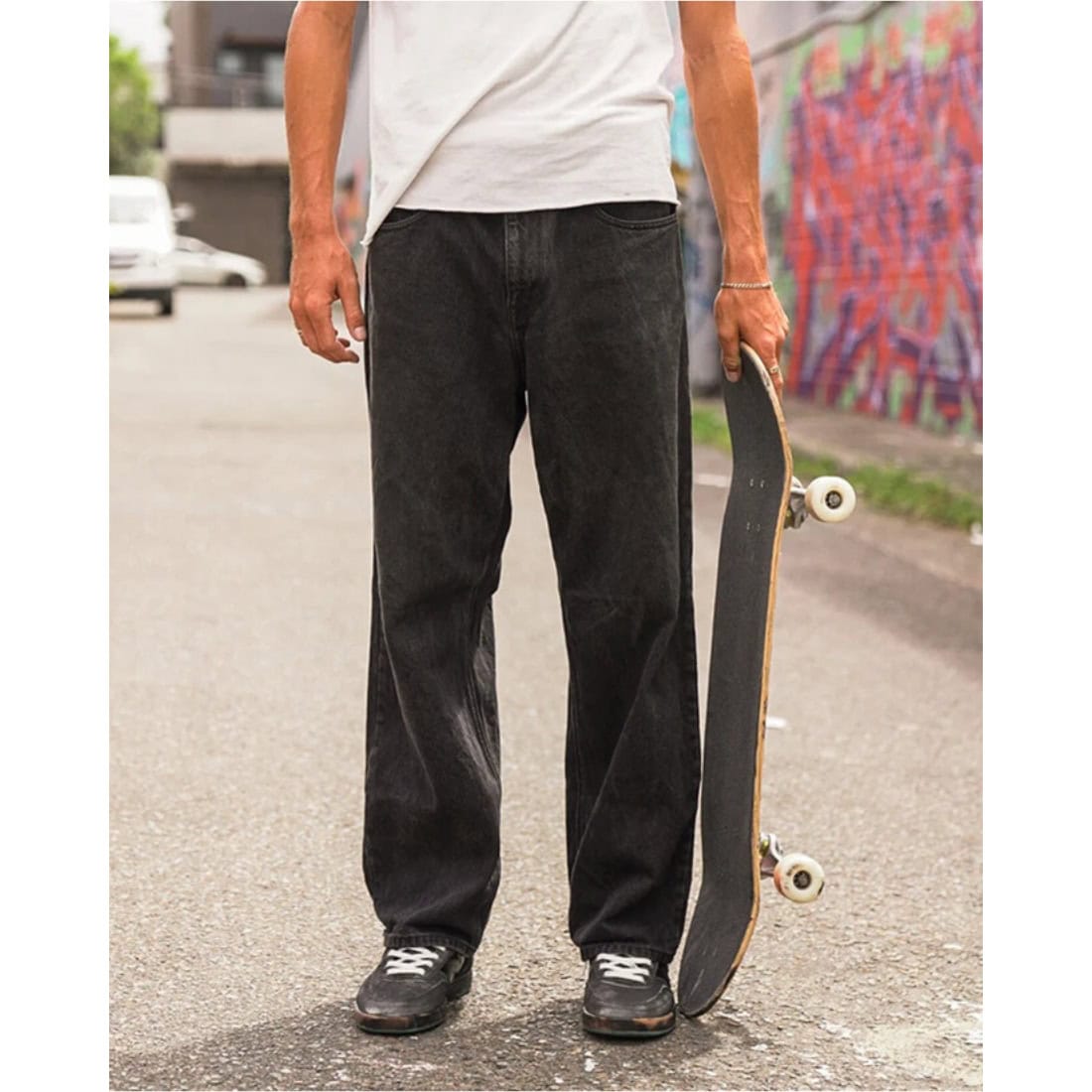 Volcom Billow Denim - Black - Mens Relaxed/Loose Denim Jeans by Volcom