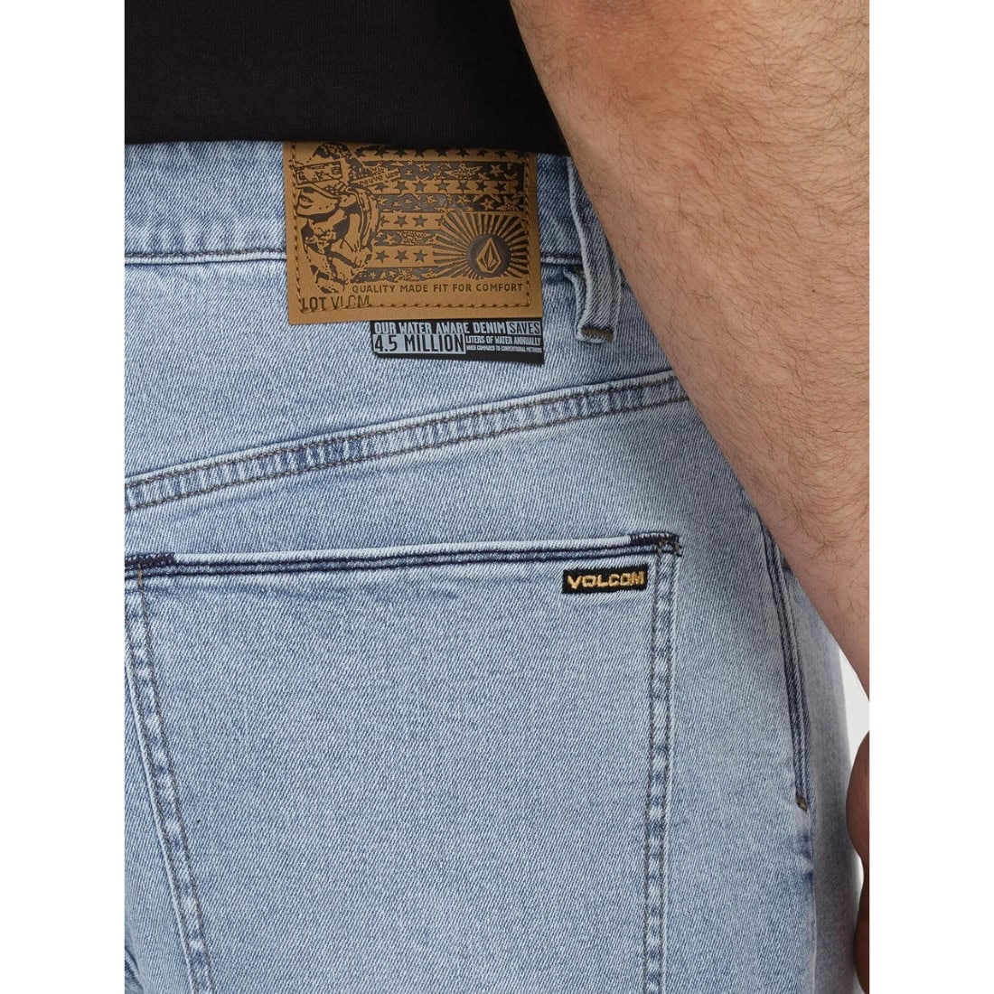 Volcom Billow Denim - Desert Dirt Indigo - Mens Relaxed/Loose Denim Jeans by Volcom