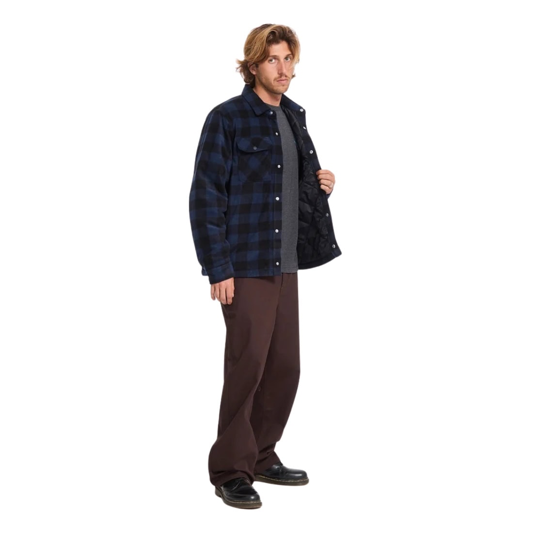 Volcom Bowered II Fleece Shirt Jacket - Marine - Mens Flannel Shirt by Volcom