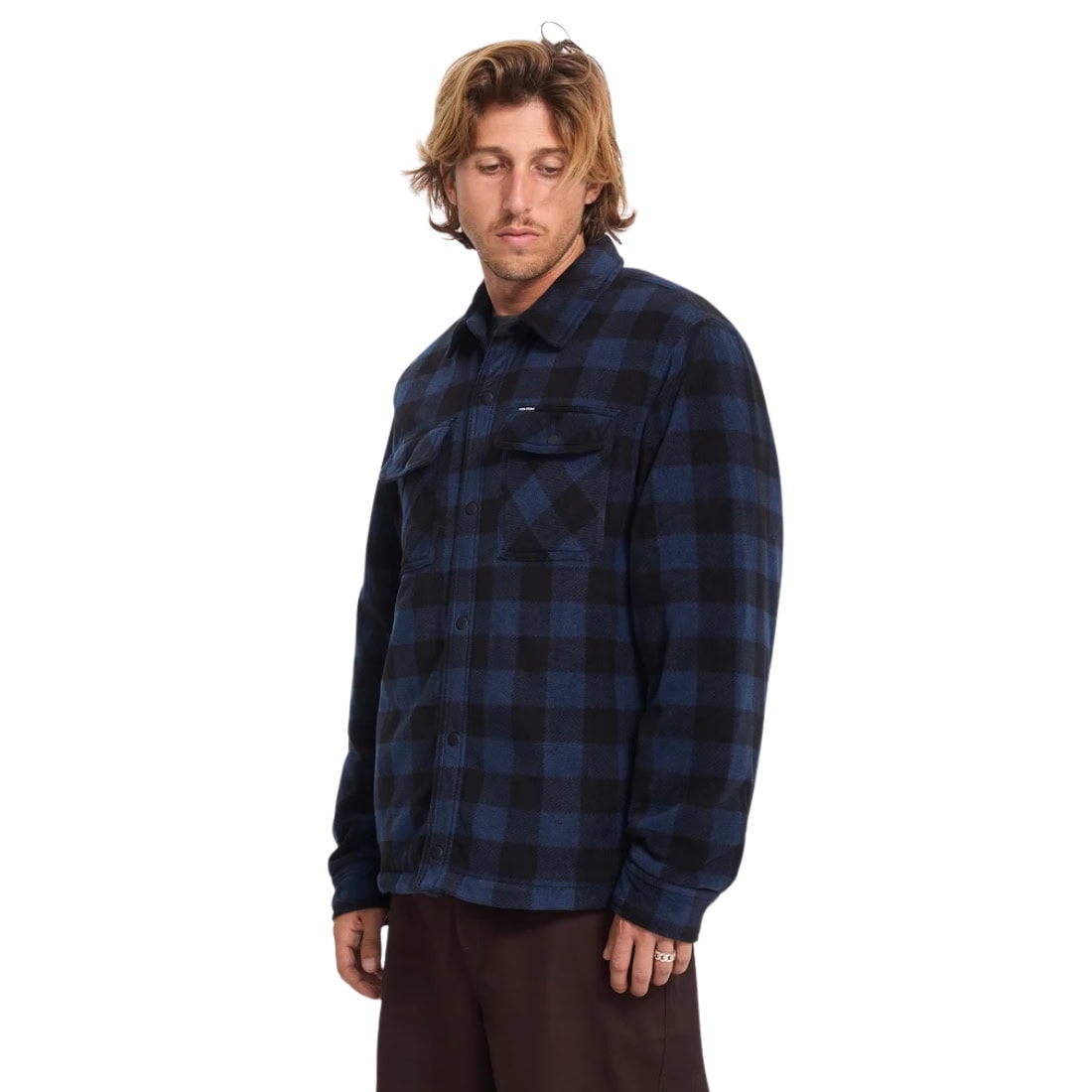 Volcom Bowered II Fleece Shirt Jacket - Marine - Mens Flannel Shirt by Volcom