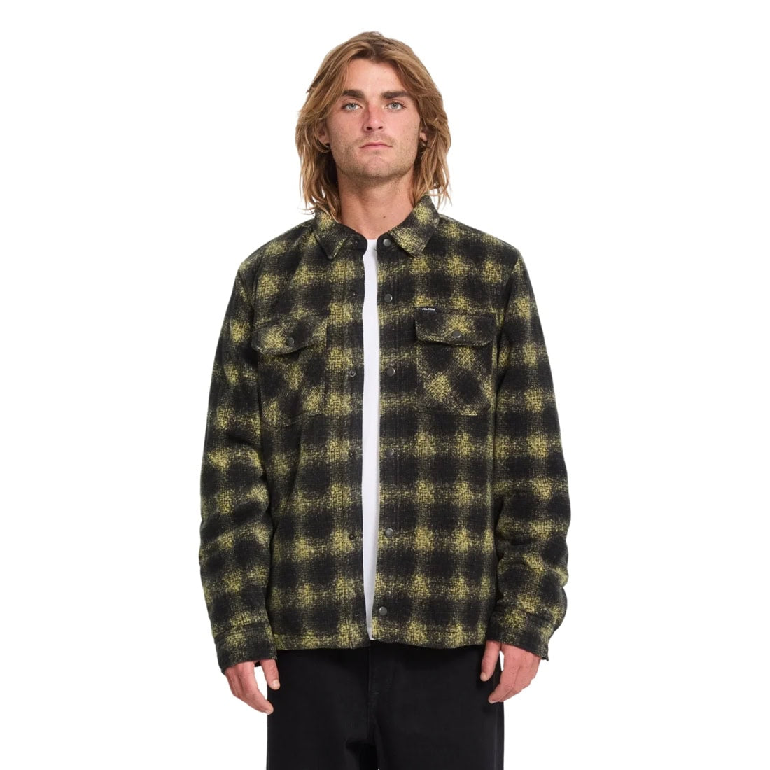 Volcom Bowered II Fleece Shirt Jacket - Mustard - Mens Flannel Shirt by Volcom