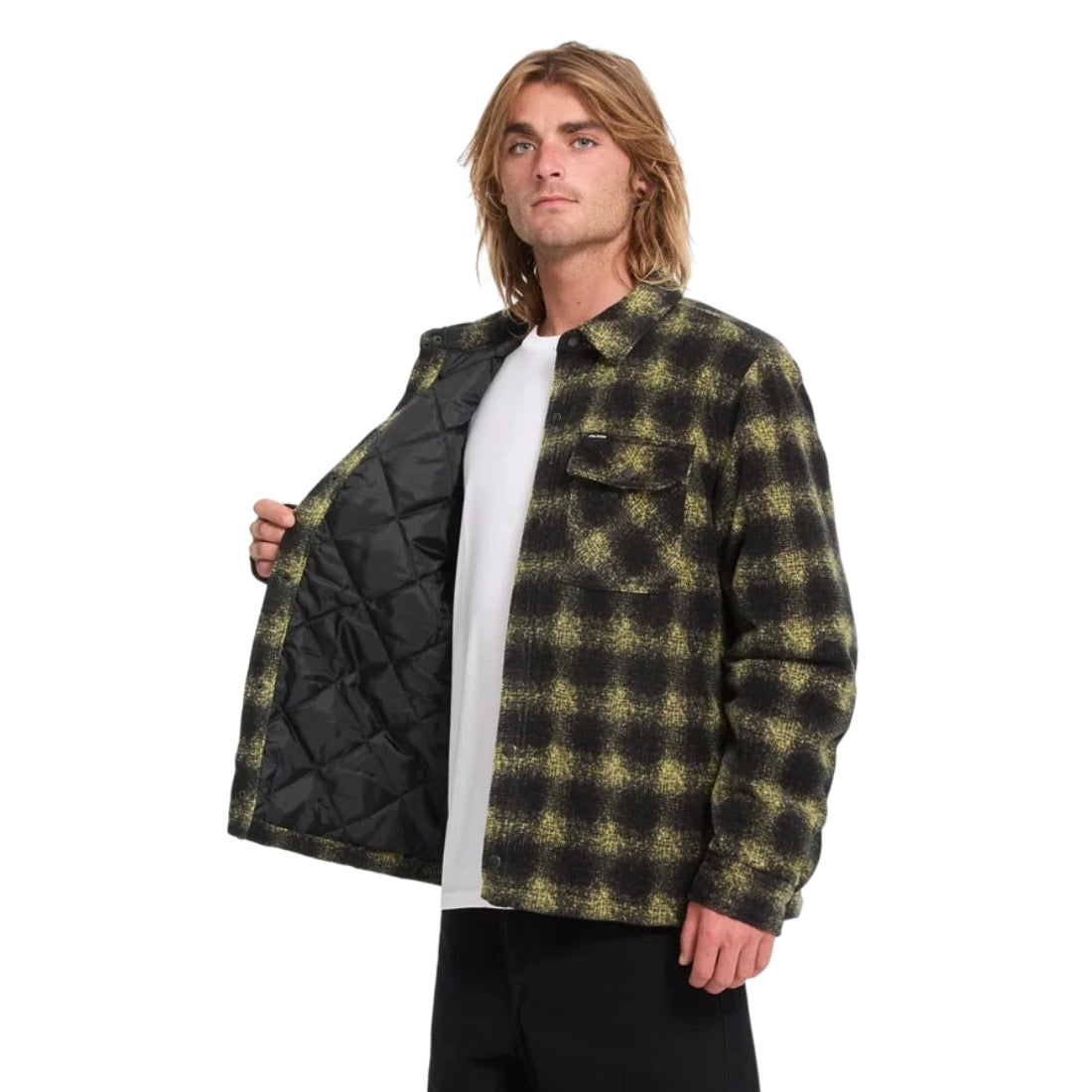 Volcom Bowered II Fleece Shirt Jacket - Mustard - Mens Flannel Shirt by Volcom