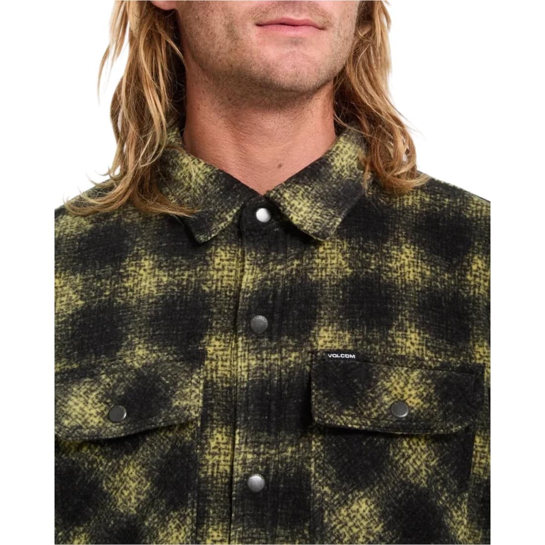 Volcom Bowered II Fleece Shirt Jacket - Mustard - Mens Flannel Shirt by Volcom