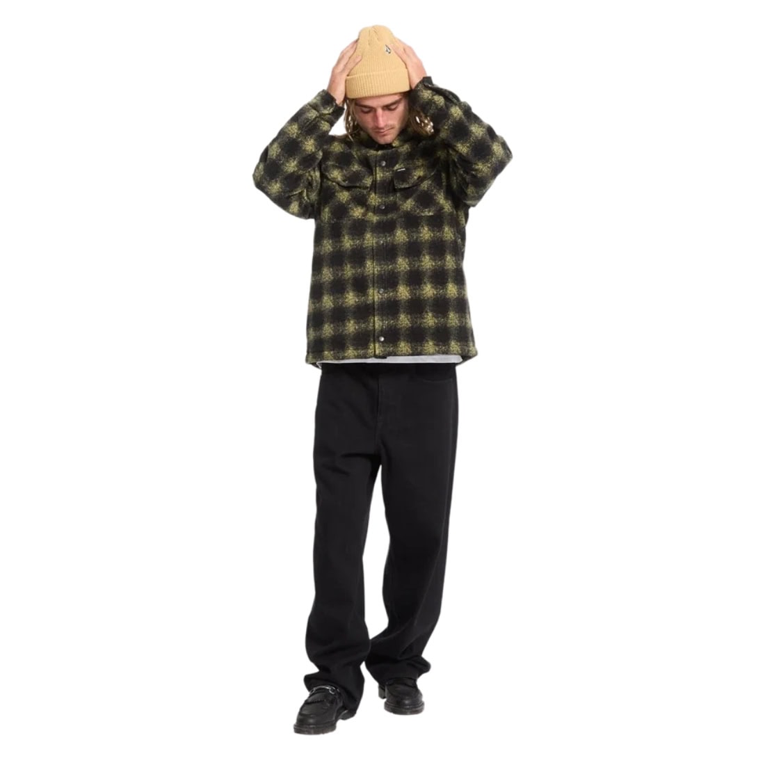Volcom Bowered II Fleece Shirt Jacket - Mustard - Mens Flannel Shirt by Volcom
