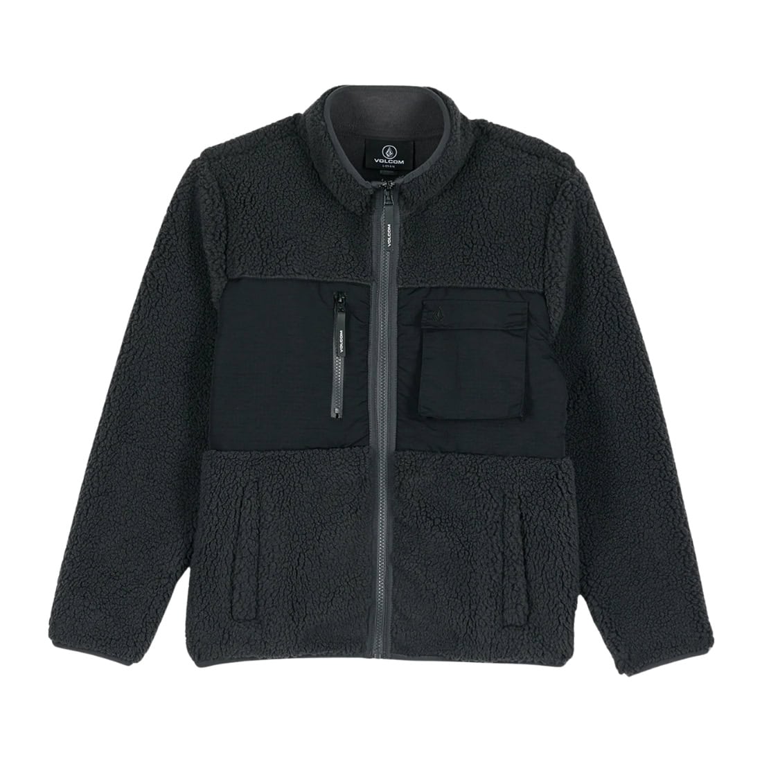 Volcom Boys Storm Stone Zip Fleece - Asphalt Black - Boys Zip Up Hoodie by Volcom