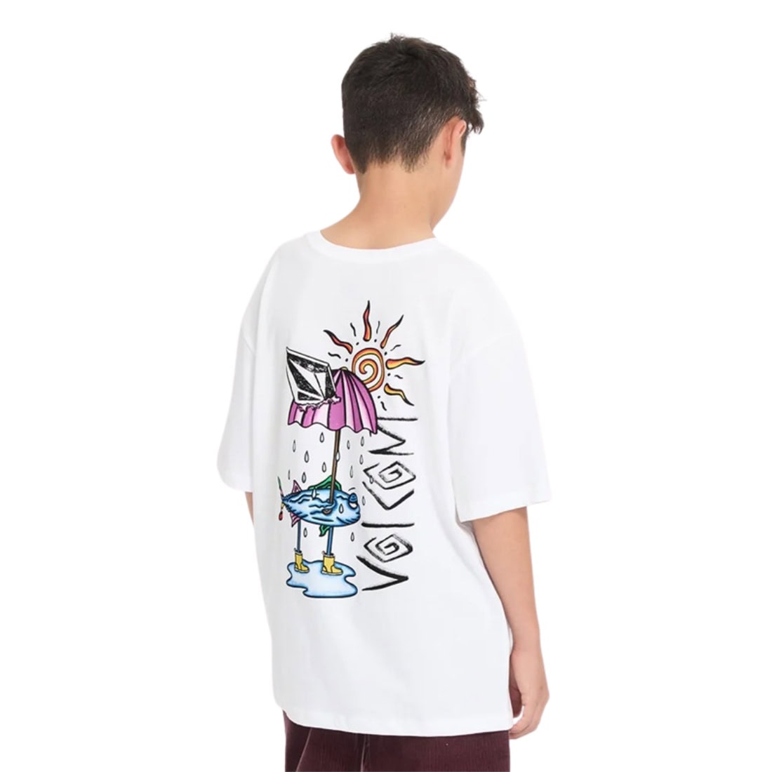 Volcom Boys Sunfish Kids T-Shirt - White - Boys Skate Brand T-Shirt by Volcom