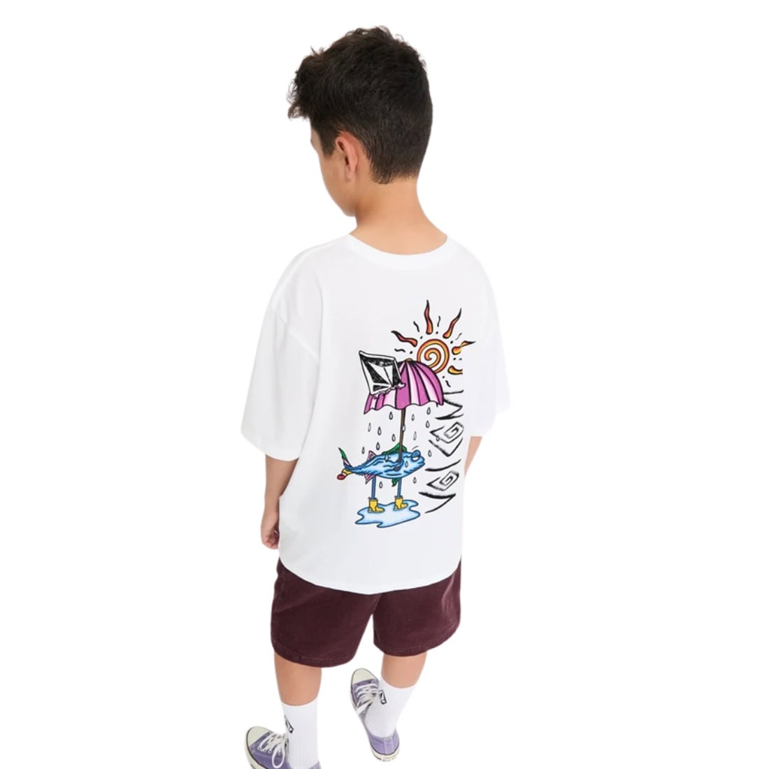 Volcom Boys Sunfish Kids T-Shirt - White - Boys Skate Brand T-Shirt by Volcom