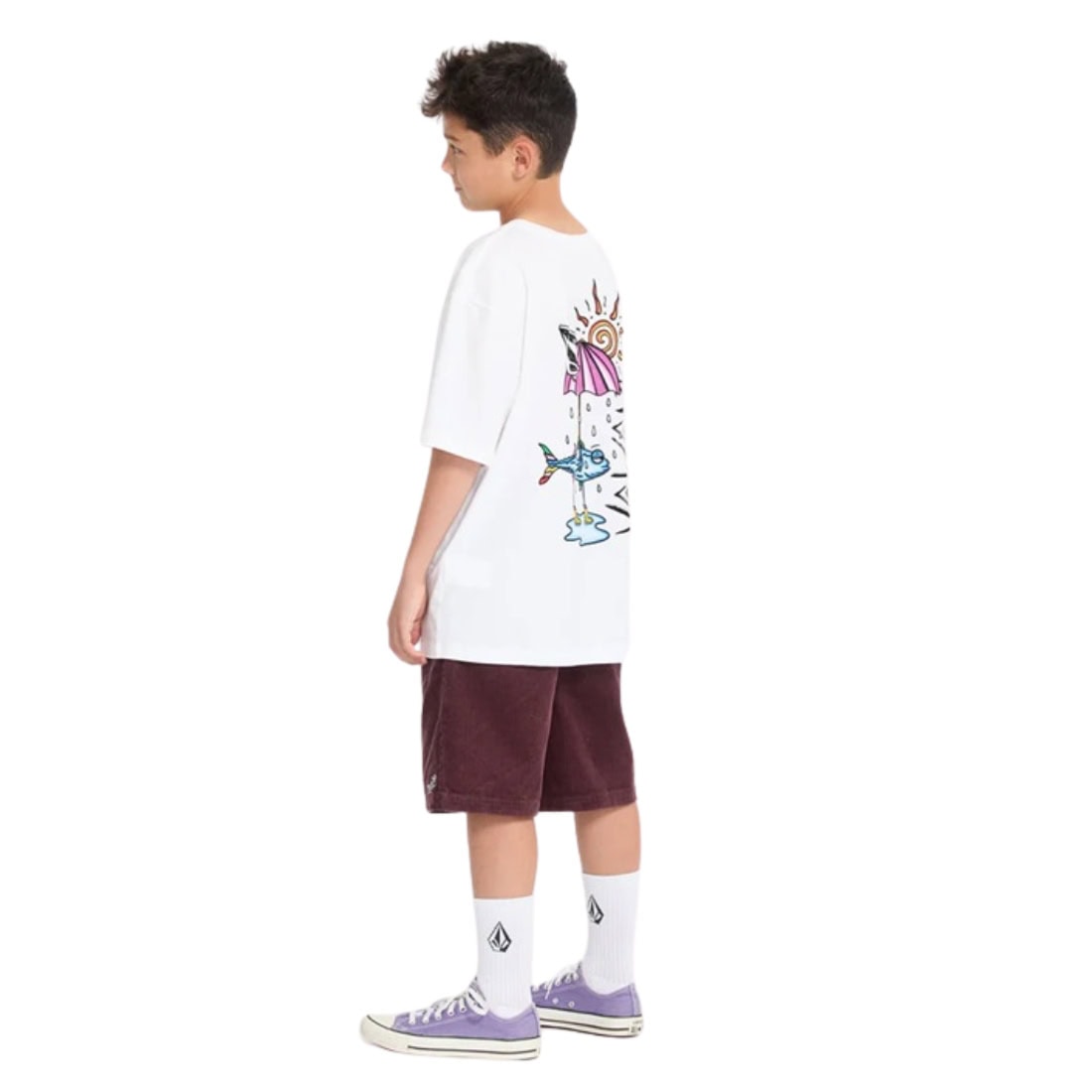 Volcom Boys Sunfish Kids T-Shirt - White - Boys Skate Brand T-Shirt by Volcom