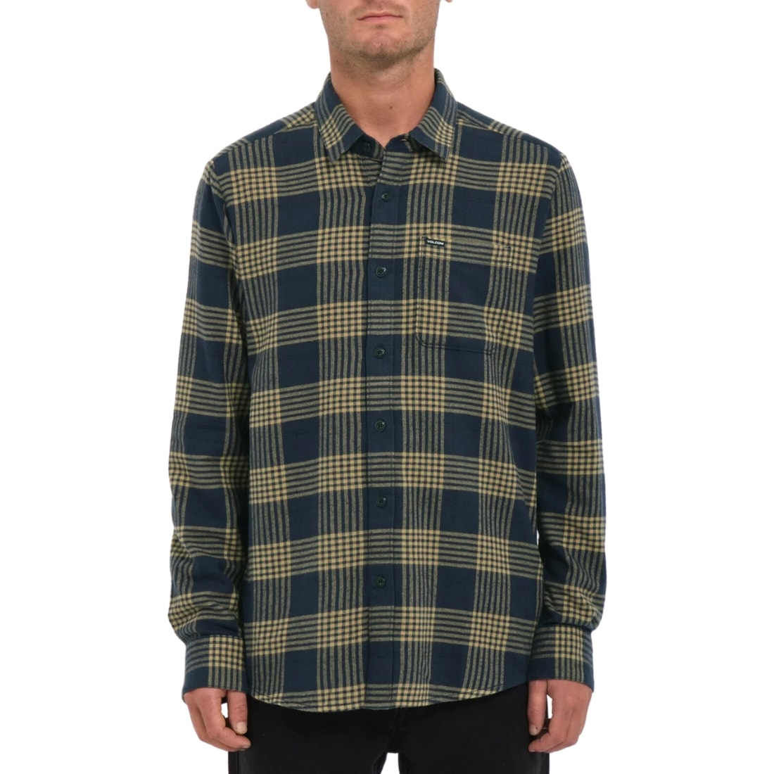 Volcom Caden Plaid Long Sleeve Shirt - Navy - Mens Flannel Shirt by Volcom