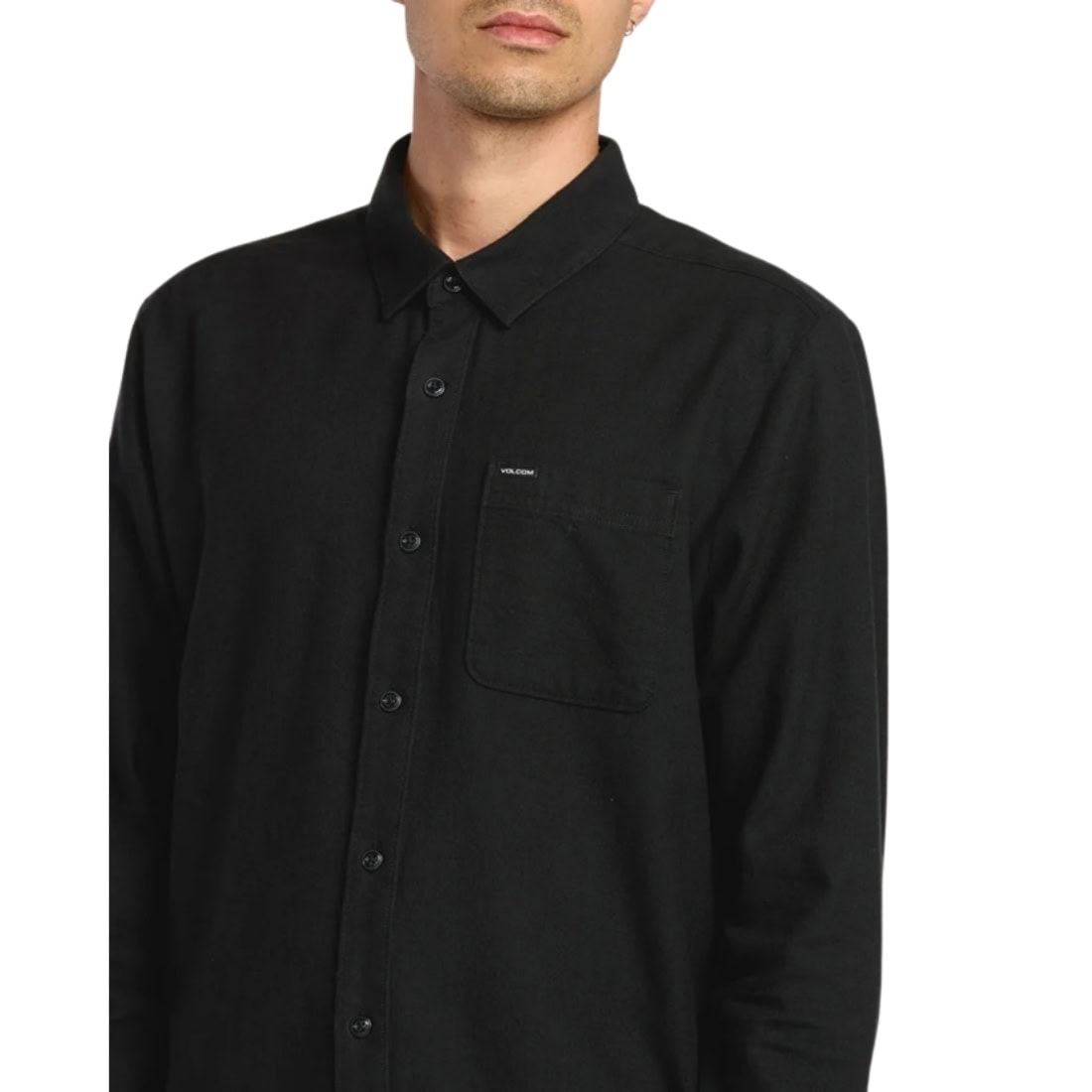 Volcom Caden Solid Long Sleeve Shirt - Antique Black - Mens Casual Shirt by Volcom