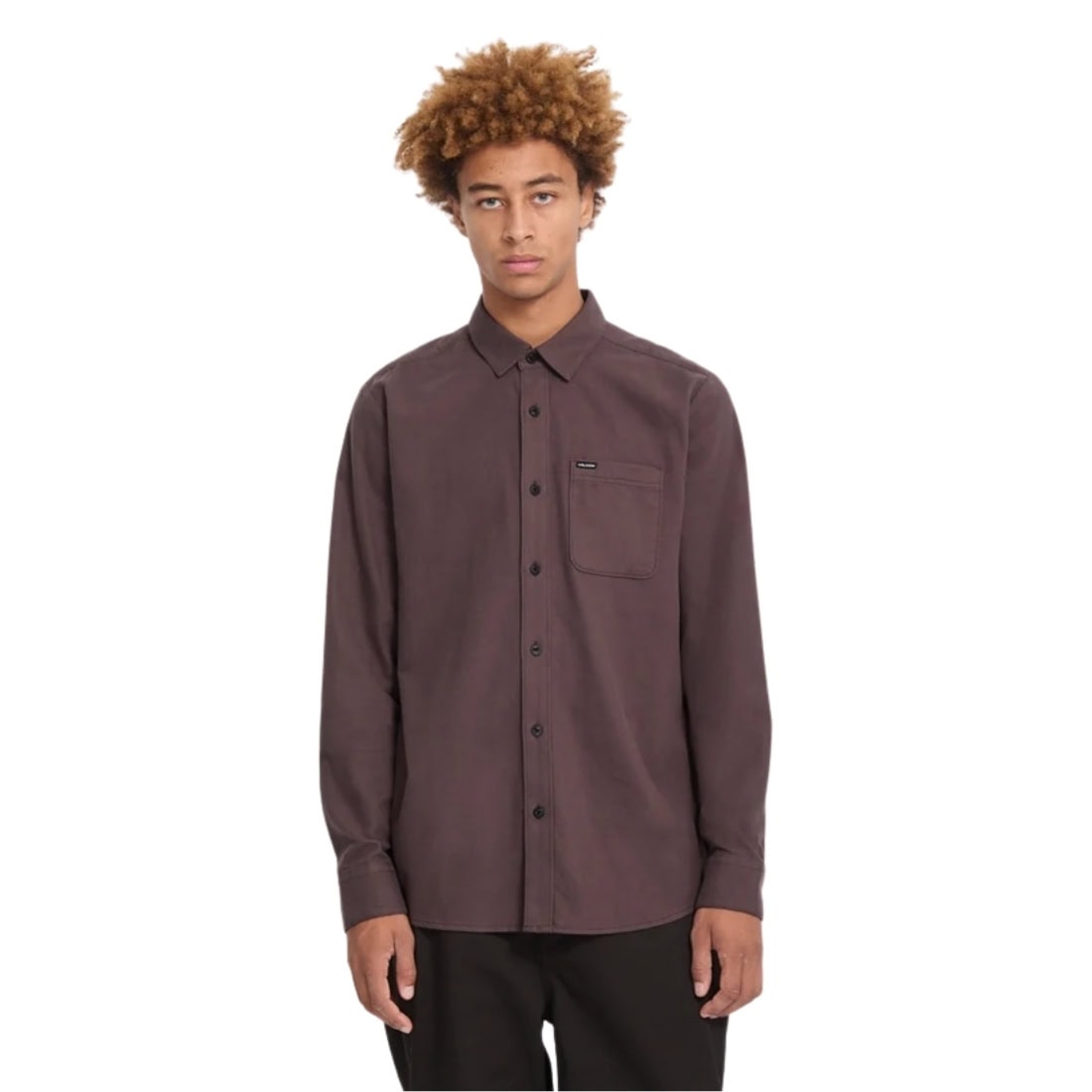 Volcom Caden Solid Long Sleeve Shirt - Raisin - Mens Casual Shirt by Volcom