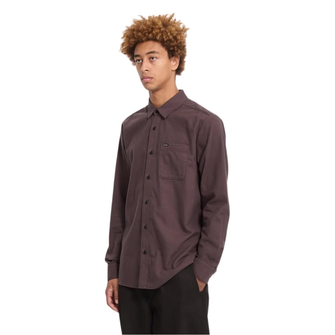 Volcom Caden Solid Long Sleeve Shirt - Raisin - Mens Casual Shirt by Volcom
