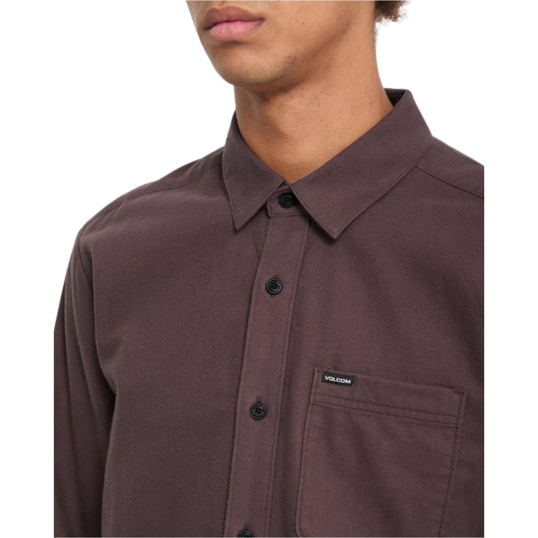 Volcom Caden Solid Long Sleeve Shirt - Raisin - Mens Casual Shirt by Volcom