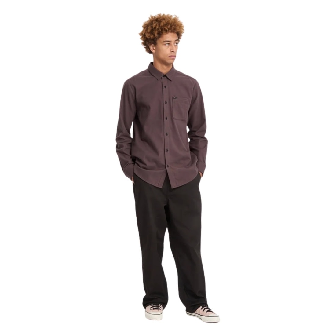 Volcom Caden Solid Long Sleeve Shirt - Raisin - Mens Casual Shirt by Volcom