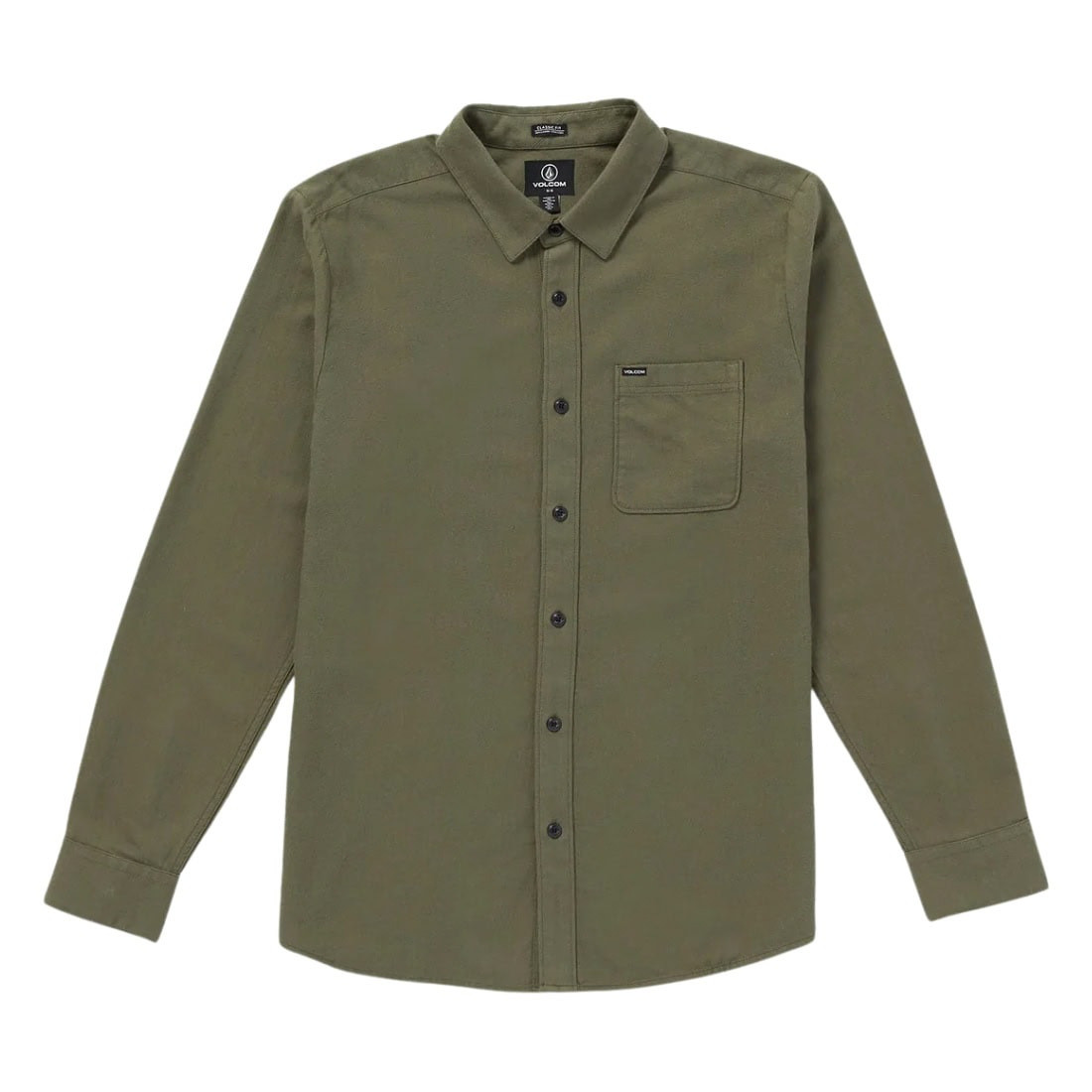 Volcom Caden Solid Longsleeve Shirt - Wintermoss - Mens Casual Shirt by Volcom