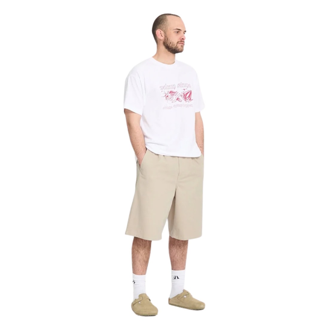 Volcom Chillow Pleat EW Chino Short - Light Khaki - Mens Walk Shorts by Volcom
