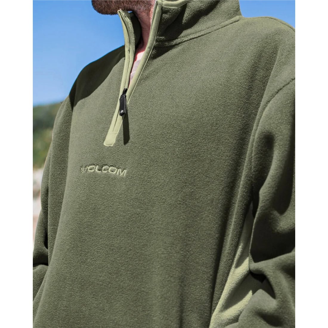 Volcom Error 92 Mock Neck Pullover - Wintermoss - Mens Pullover Hoodie by Volcom