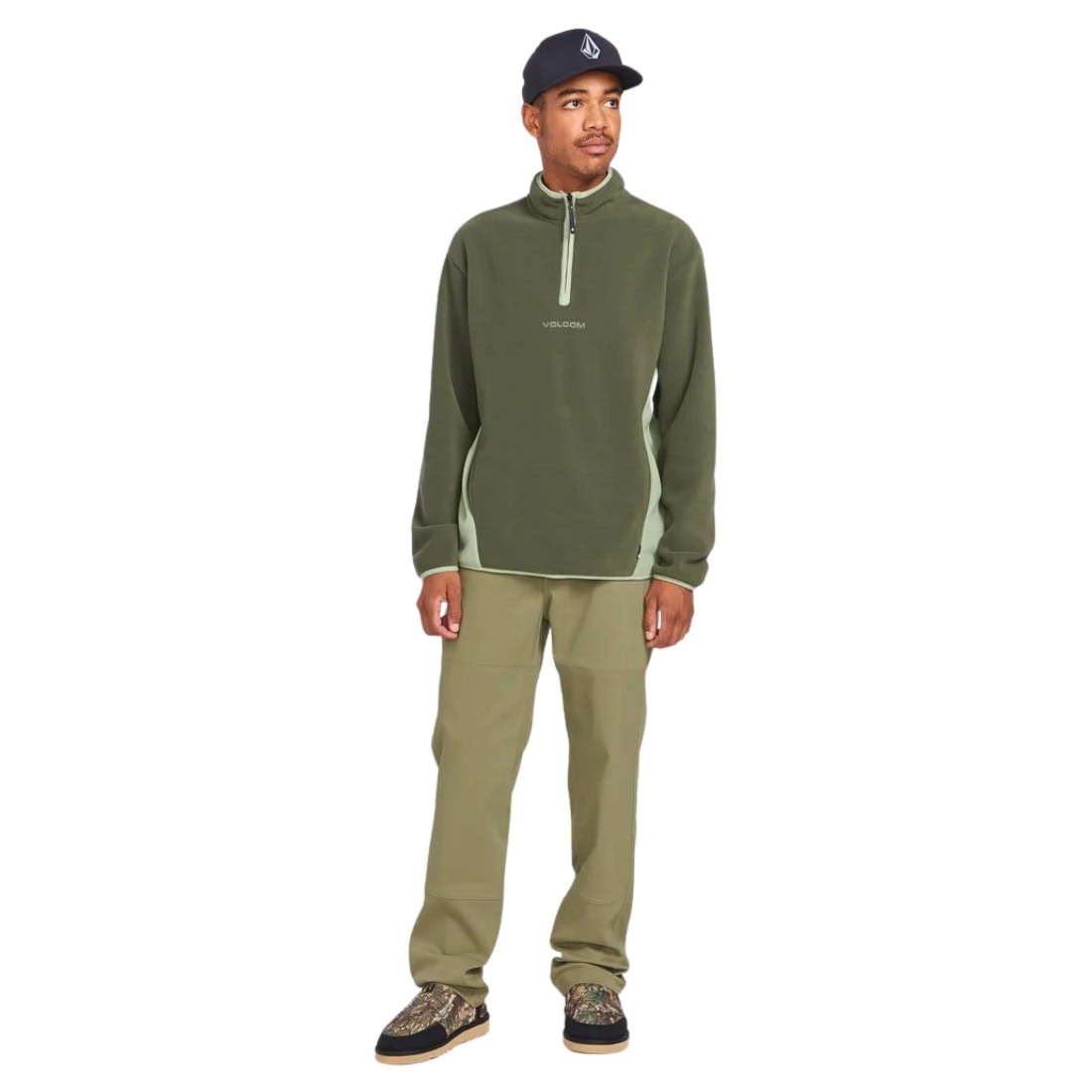 Volcom Error 92 Mock Neck Pullover - Wintermoss - Mens Pullover Hoodie by Volcom