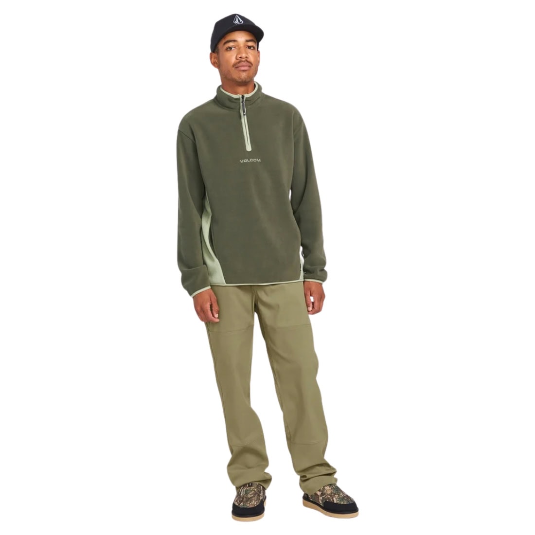 Volcom Error 92 Mock Neck Pullover - Wintermoss - Mens Pullover Hoodie by Volcom