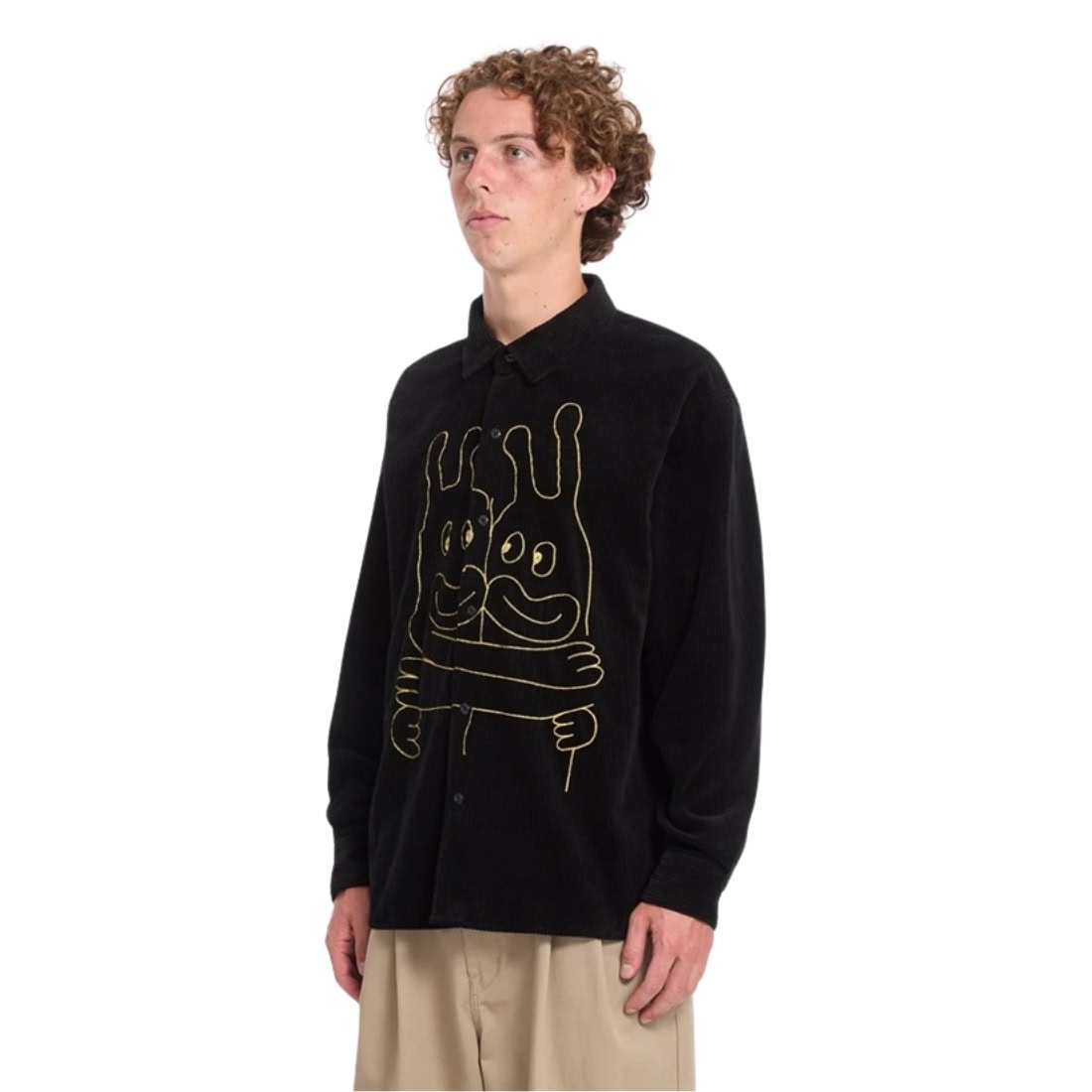 Volcom FA Ozzy Cord Long Sleeve Shirt - Black - Mens Flannel Shirt by Volcom