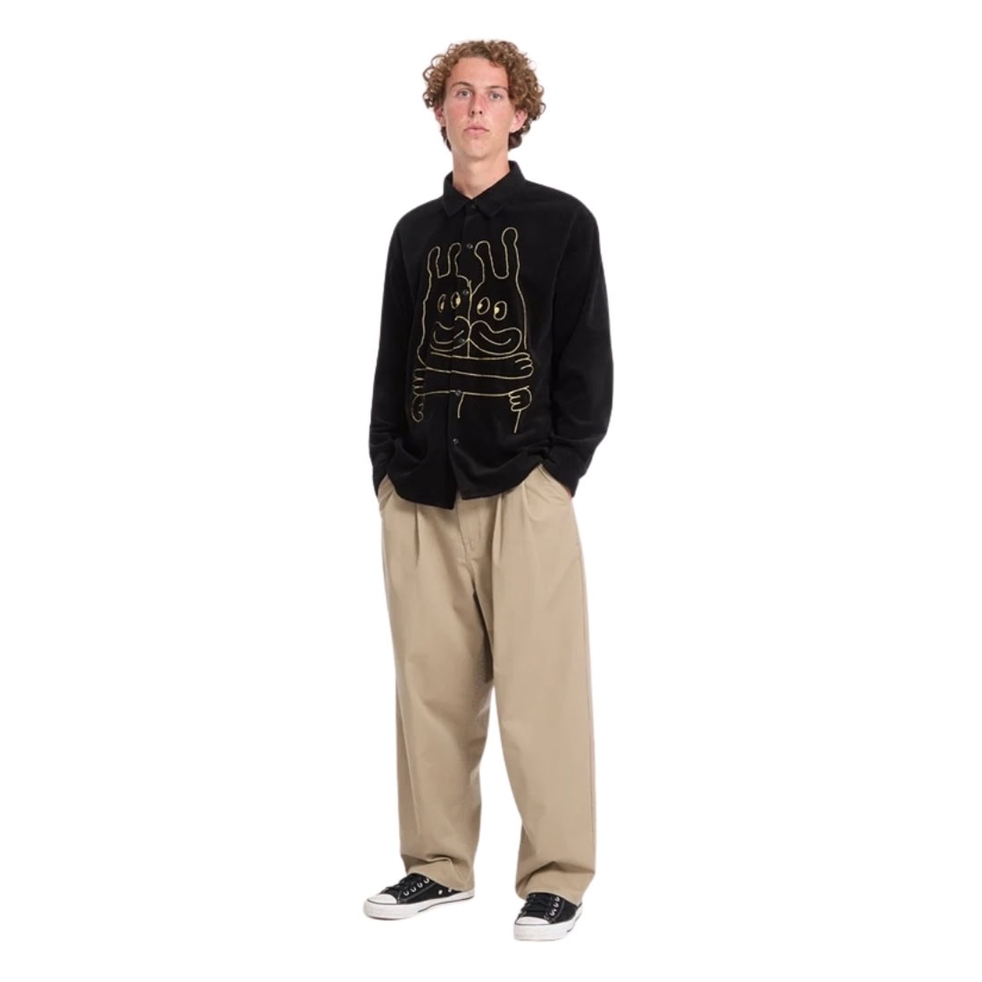 Volcom FA Ozzy Cord Long Sleeve Shirt - Black - Mens Flannel Shirt by Volcom