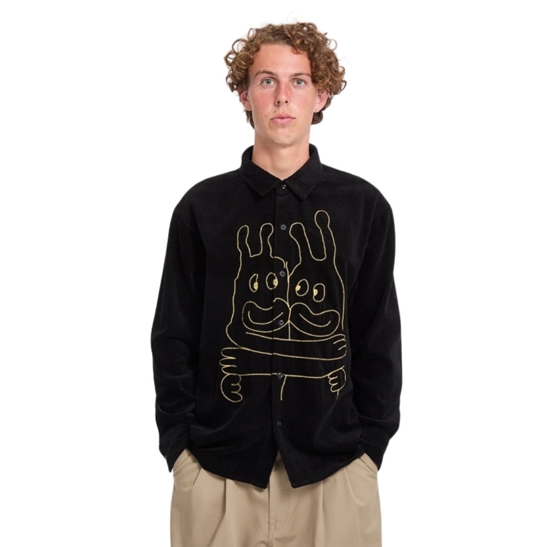 Volcom FA Ozzy Cord Long Sleeve Shirt - Black - Mens Flannel Shirt by Volcom