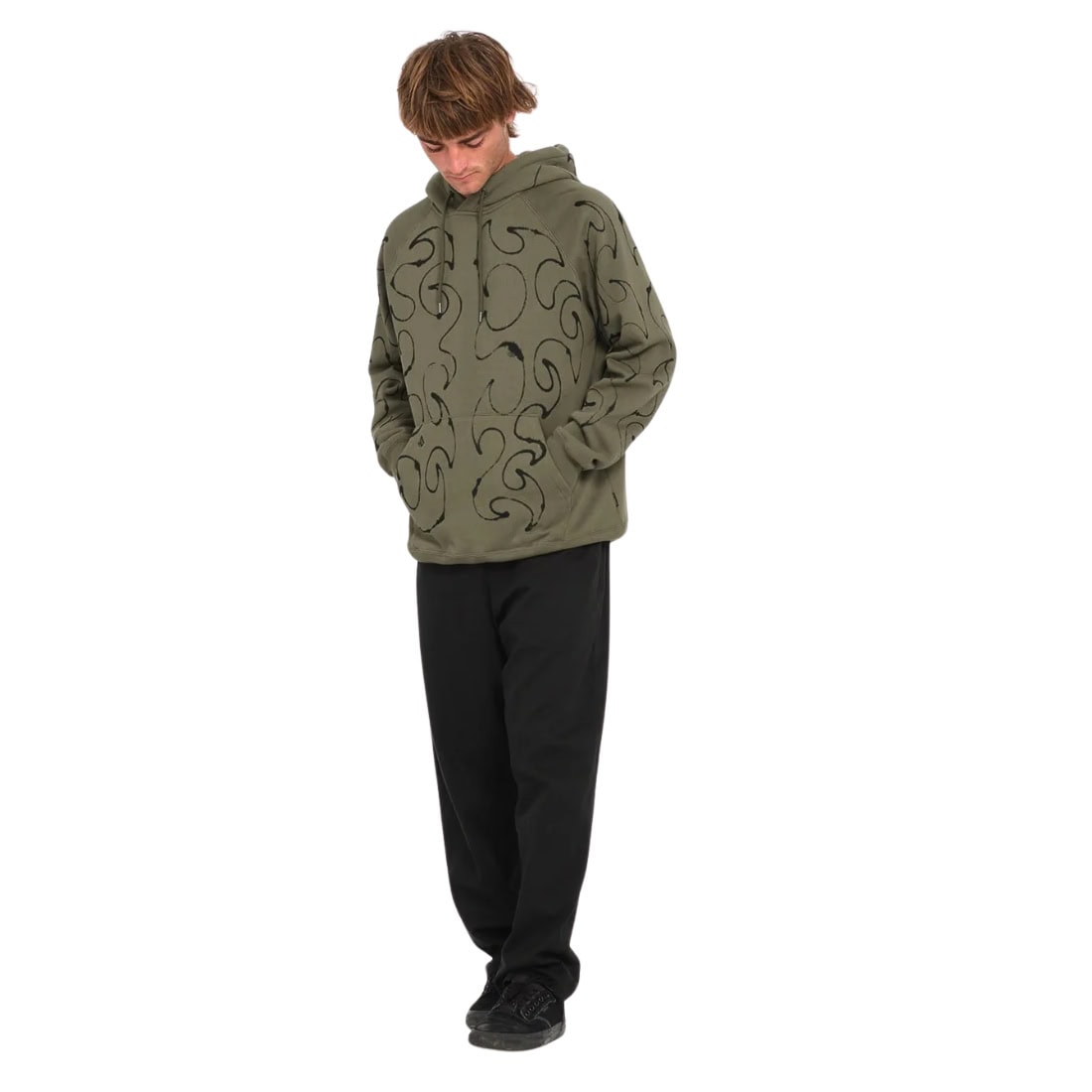 Volcom FA Zephyr Pullover Hoodie - Wintermoss - Mens Pullover Hoodie by Volcom