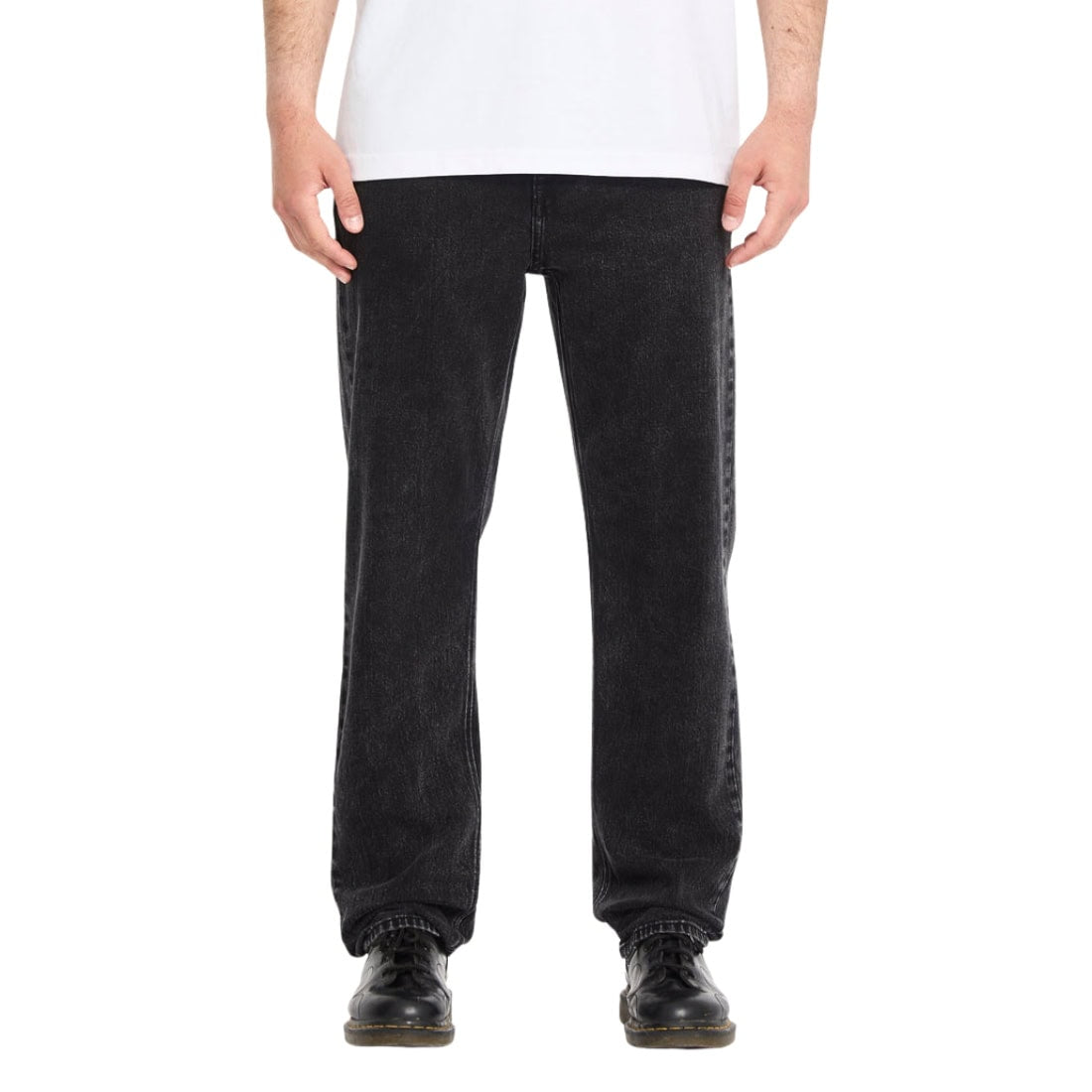 Volcom Fivedown Denim - Blackity Black - Mens Relaxed/Loose Denim Jeans by Volcom
