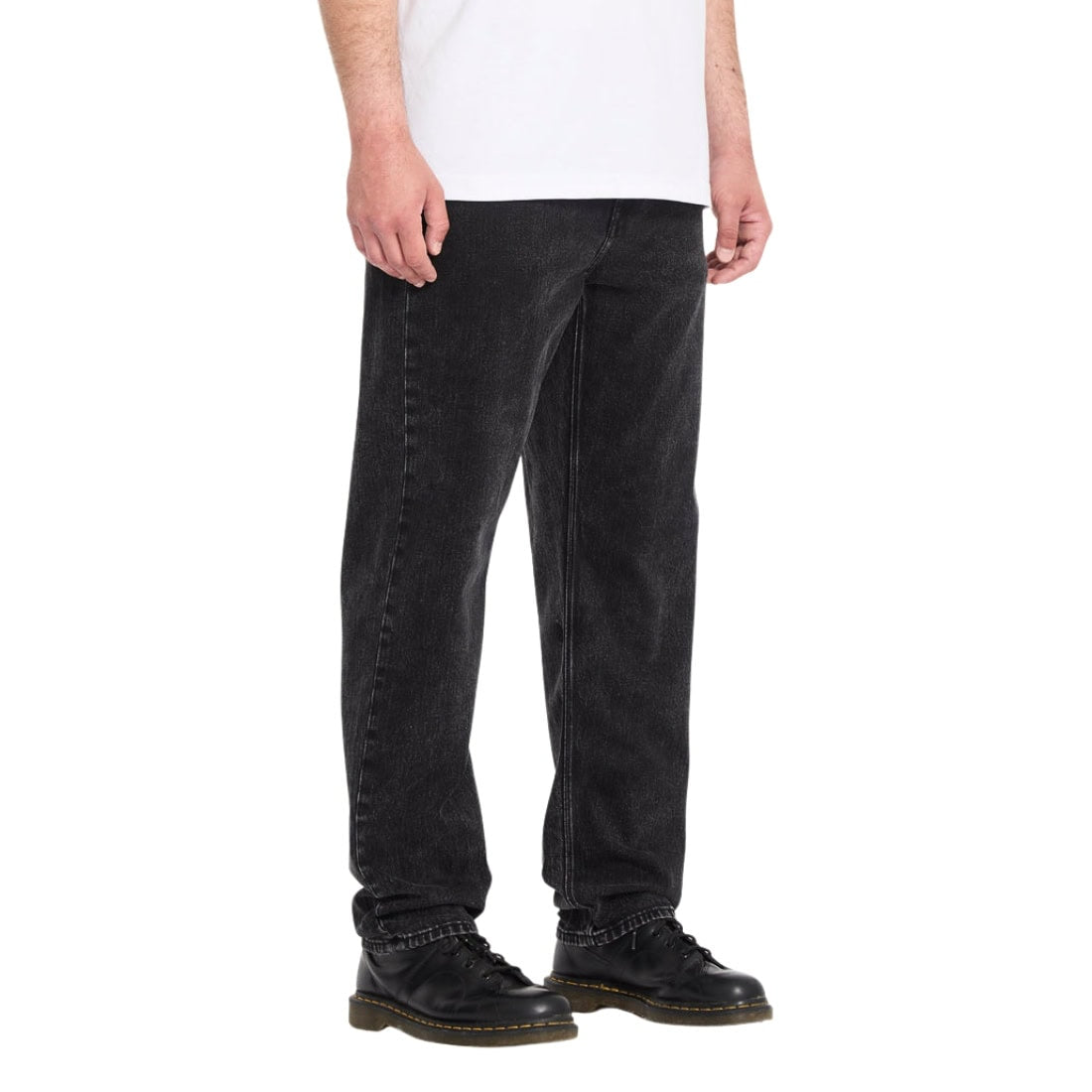 Volcom Fivedown Denim - Blackity Black - Mens Relaxed/Loose Denim Jeans by Volcom