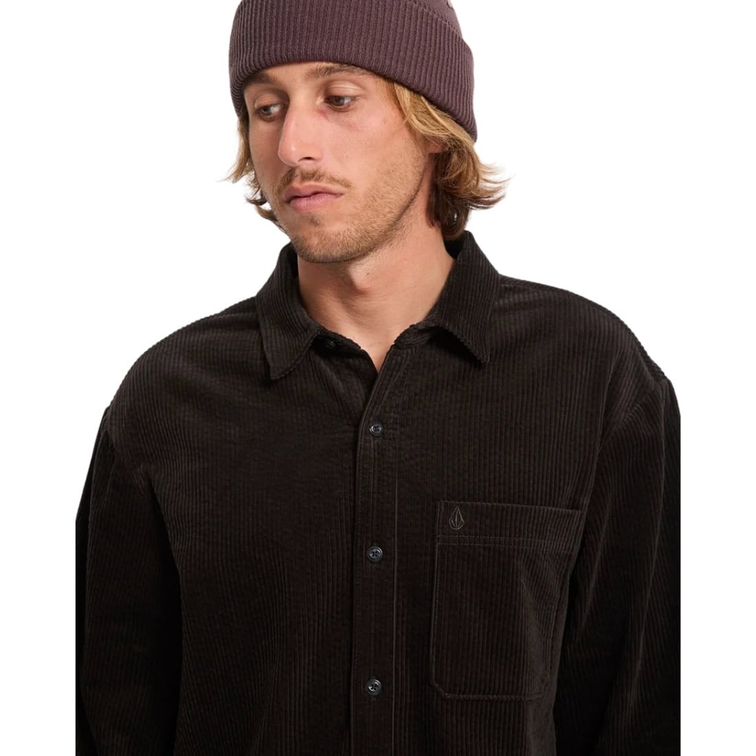 Volcom Fostered II Cord Longsleeve Shirt - Cacao FA26 - Mens Casual Shirt by Volcom