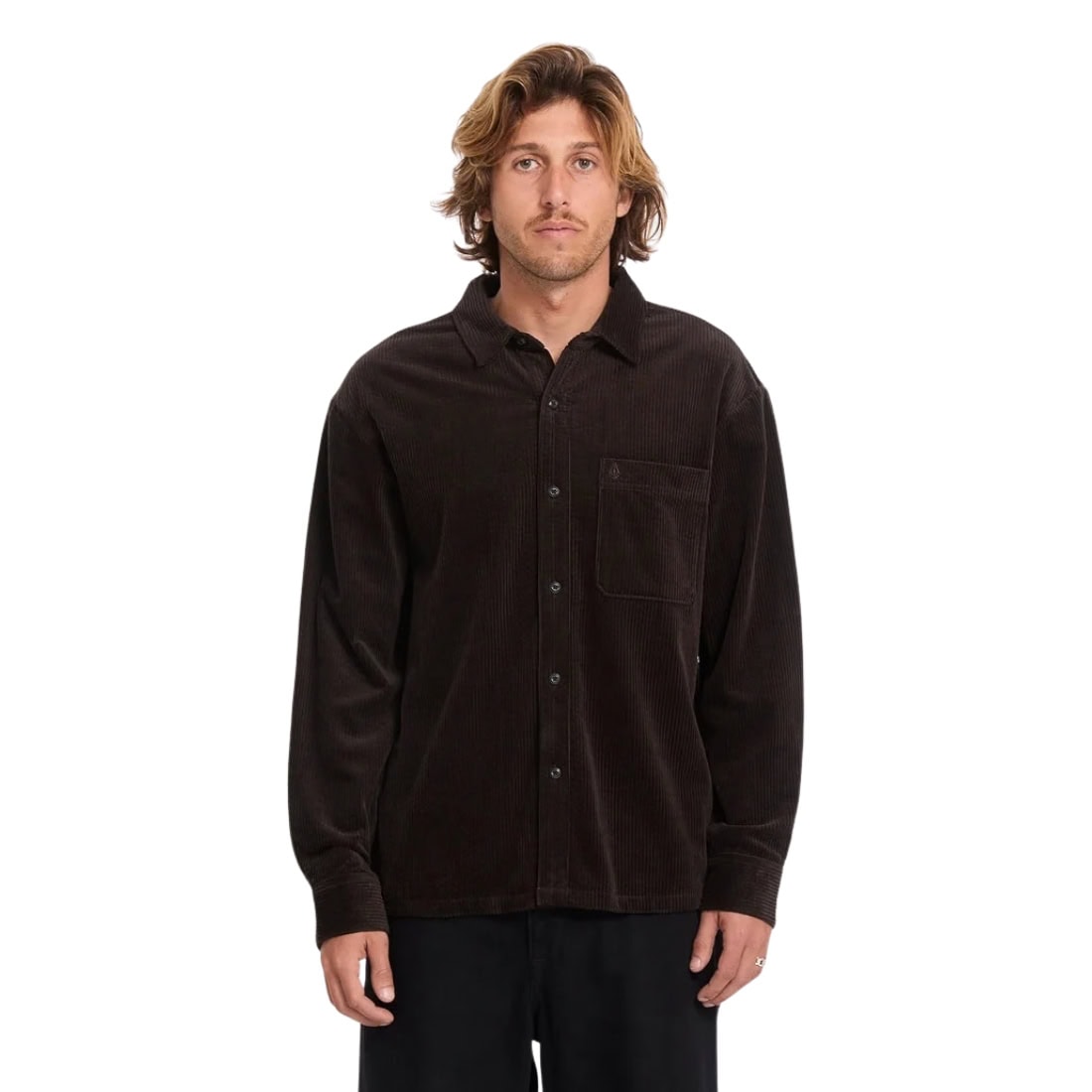 Volcom Fostered II Cord Longsleeve Shirt - Cacao FA26 - Mens Casual Shirt by Volcom
