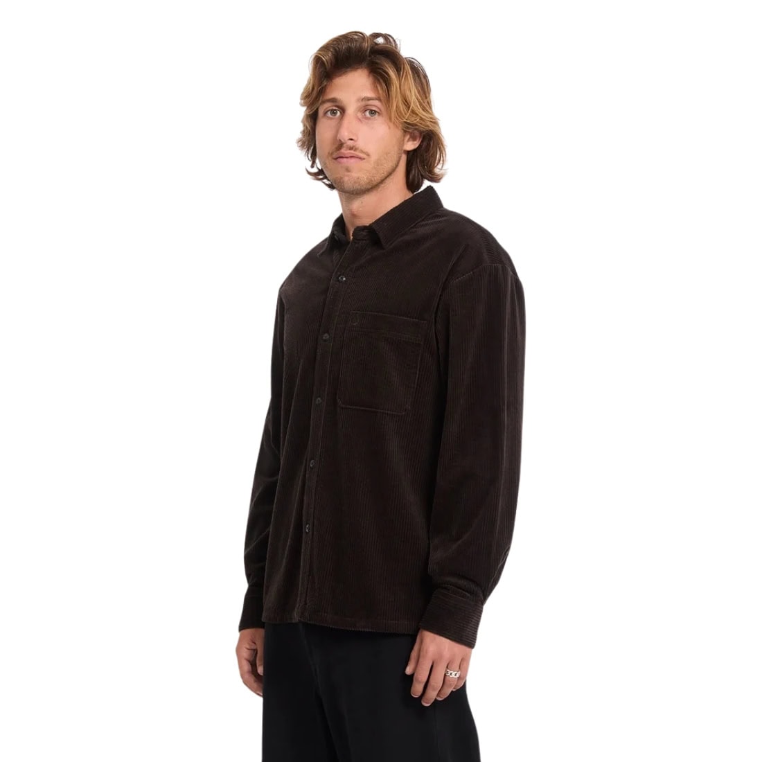 Volcom Fostered II Cord Longsleeve Shirt - Cacao FA26 - Mens Casual Shirt by Volcom