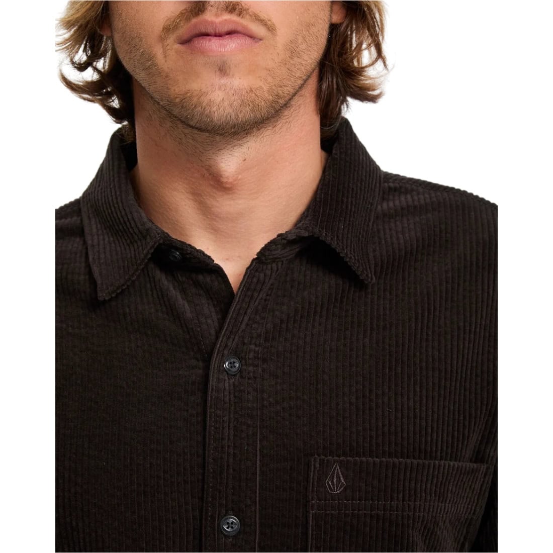 Volcom Fostered II Cord Longsleeve Shirt - Cacao FA26 - Mens Casual Shirt by Volcom